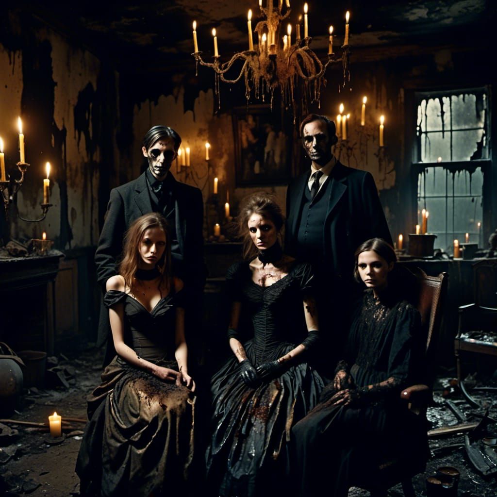 Haunting Polaroid Portrait in Film Noir Style