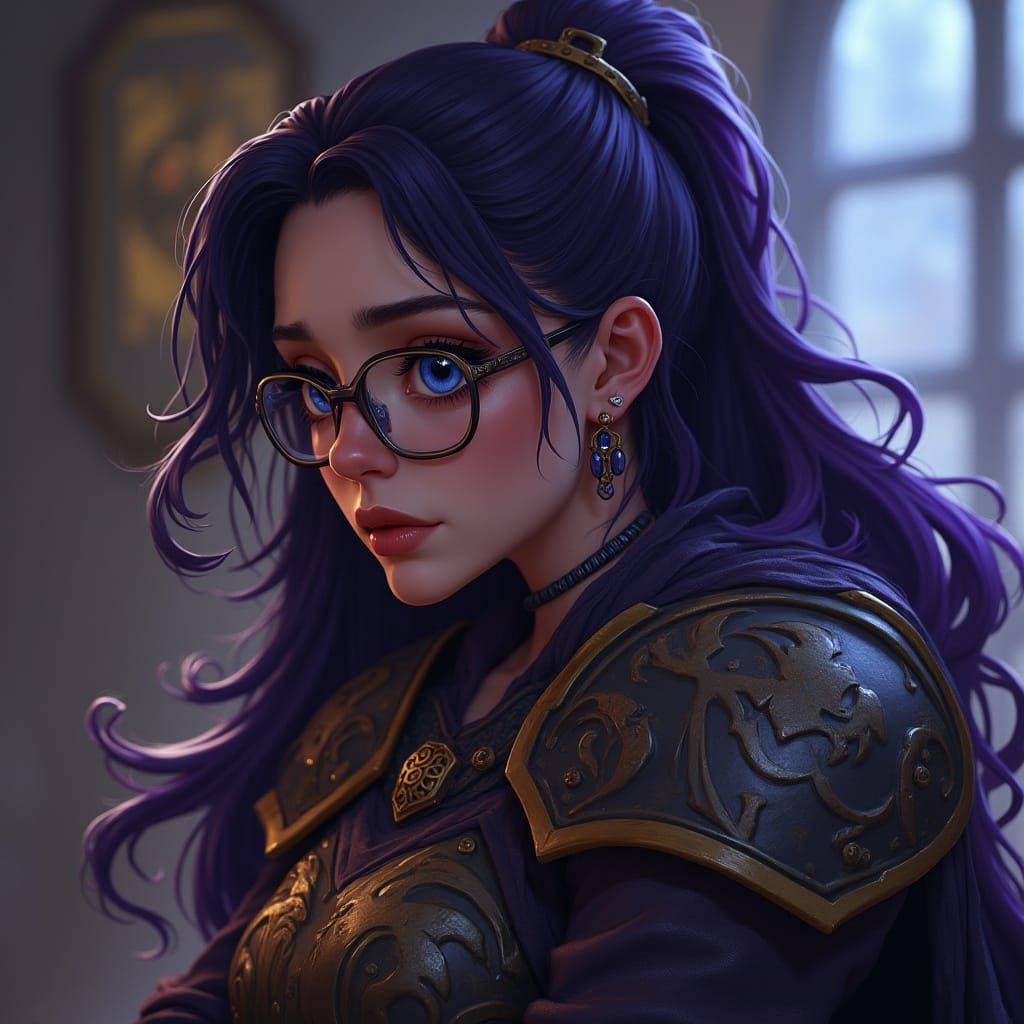 Sad Woman in Battle Armor Dark Fantasy Concept Art