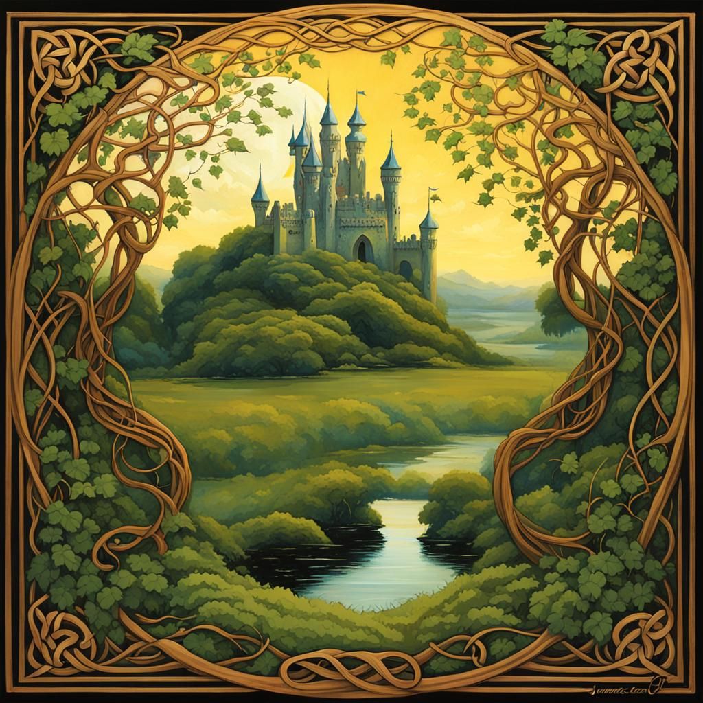 Celtic Folk Album Cover: Art Nouveau Fantasy