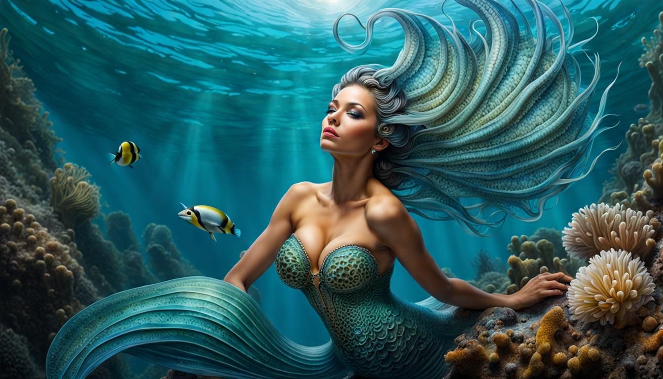 Beautiful Sea Nymph Basking in Tide Pool