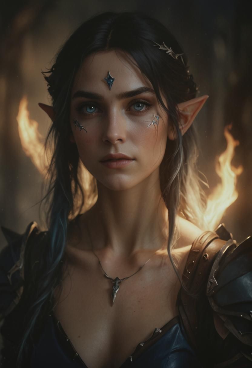 Beautiful Elf of Lorien in Leather Armor