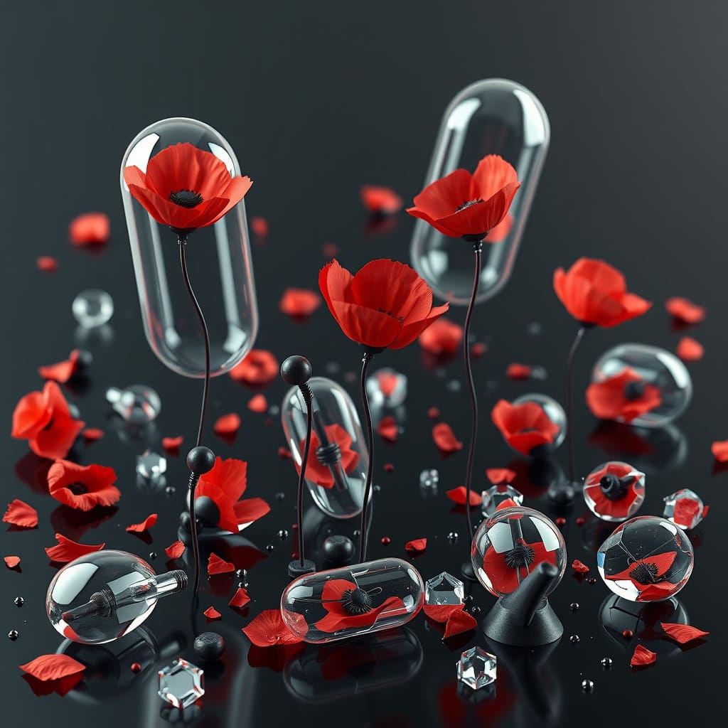 Robotic Poppies Emerge: Ethereal 3D Render