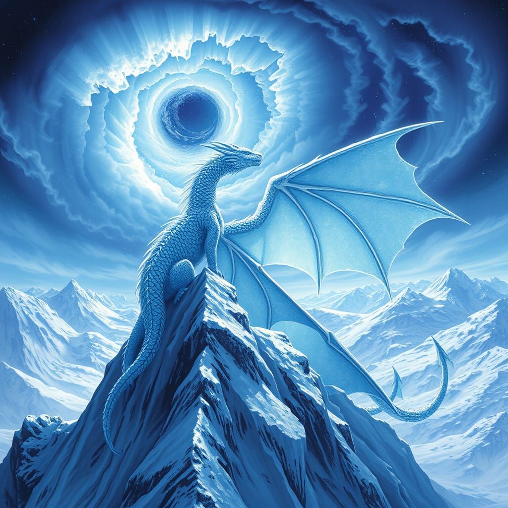 Ethereal Ice Dragon Reigns Supreme in Frosty Kingdom