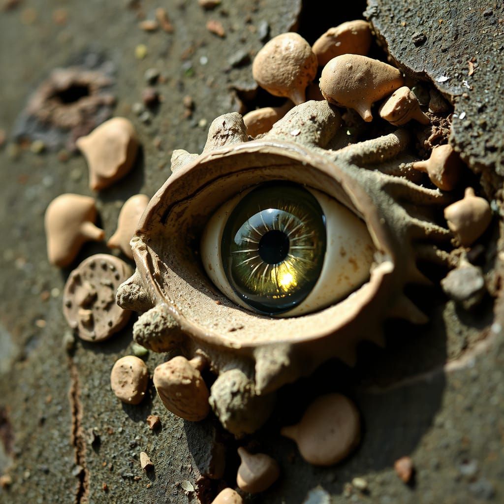 Surreal Faces Emerge from Cosmic Nebulae in a Dreamlike Land...