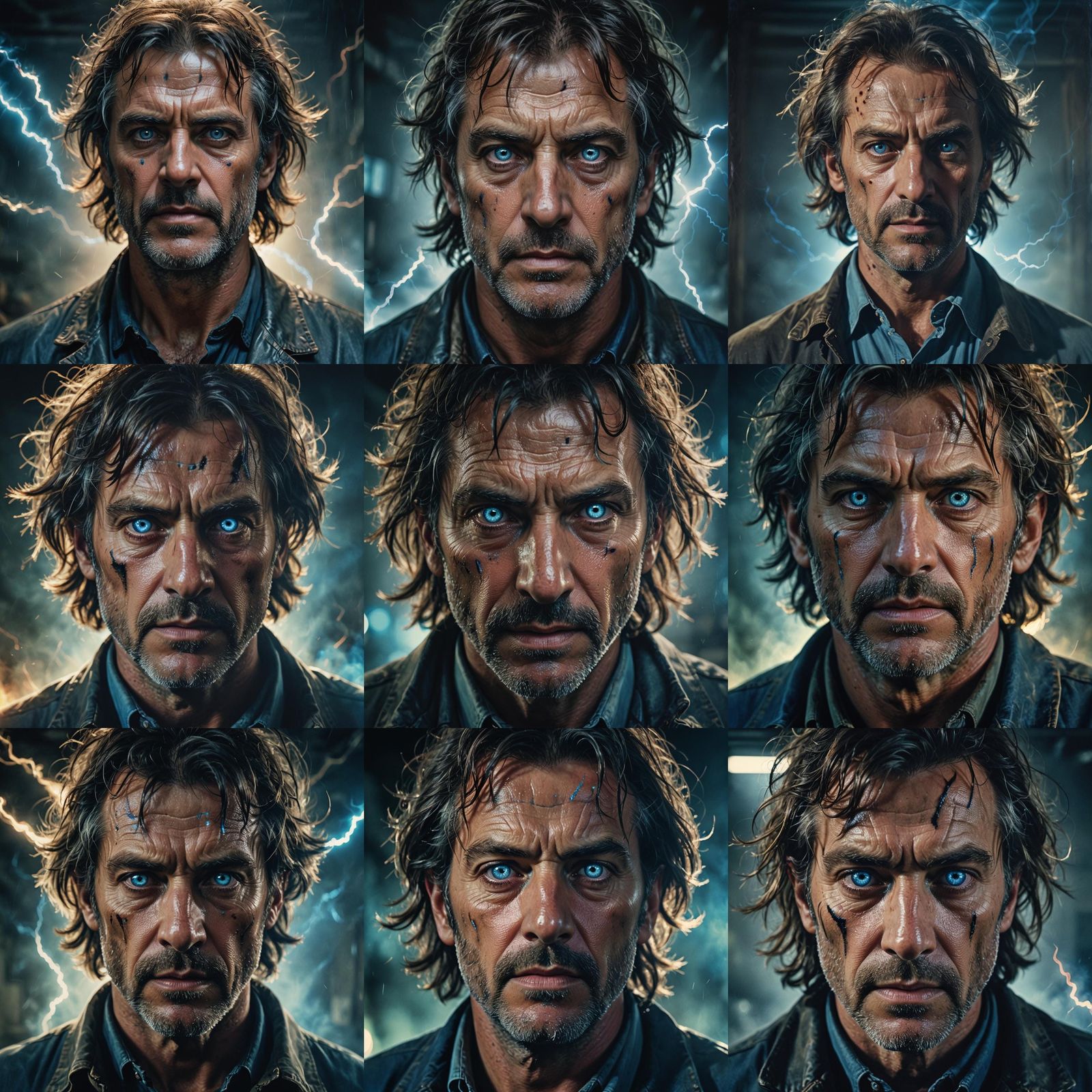 Electric Blue Eyes: Cinematic Portrait of a Man