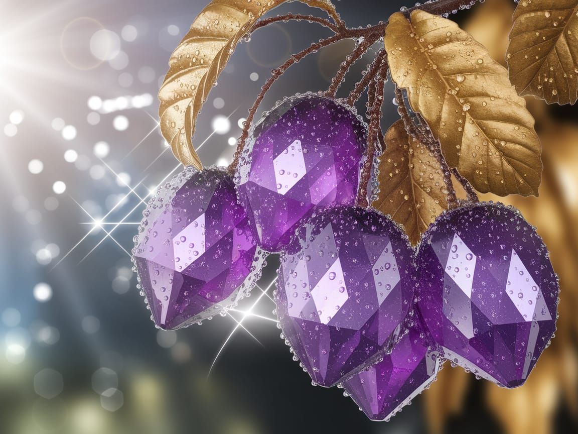 Enchanted Purple Fruits in Ethereal Light