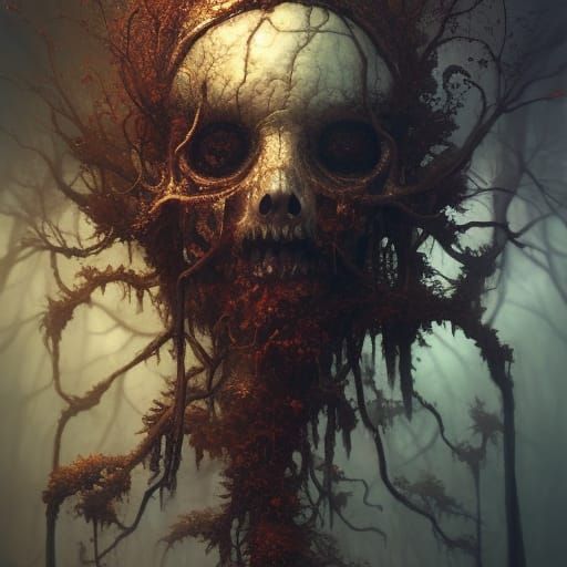 Insect Queen in Forest Lair, Digital Art