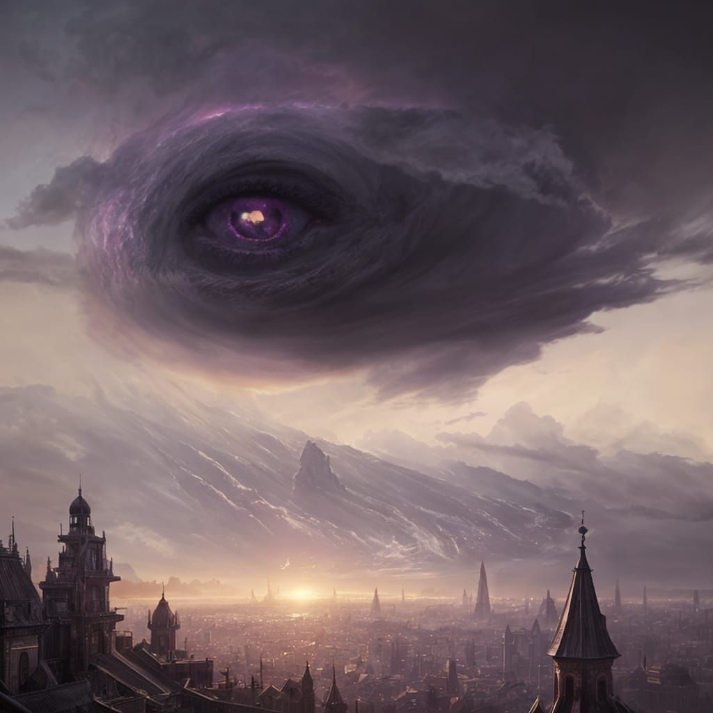 Dark Fantasy Eye Masterpiece in Cyberpunk Style