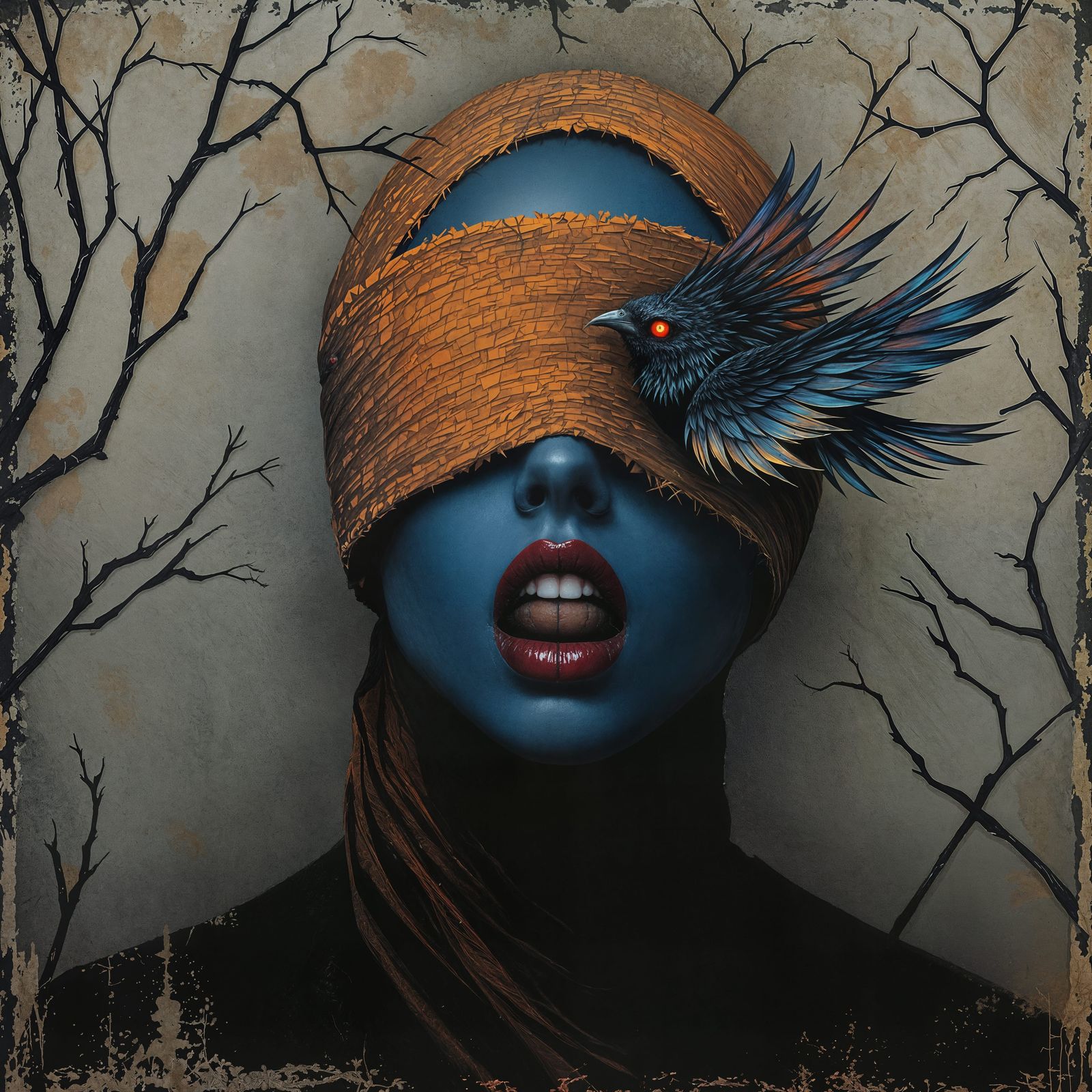 Gothic Goddess in a Haunting, Dreamlike Landscape