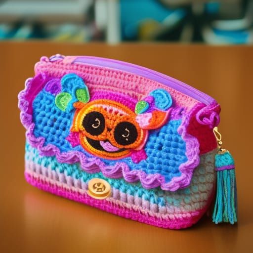 Lisa Frank Crochet Purse: Professional Photography