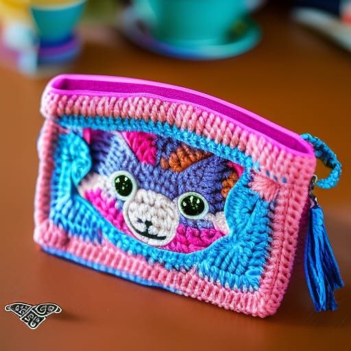 Lisa Frank Crochet Purse in Professional Photo