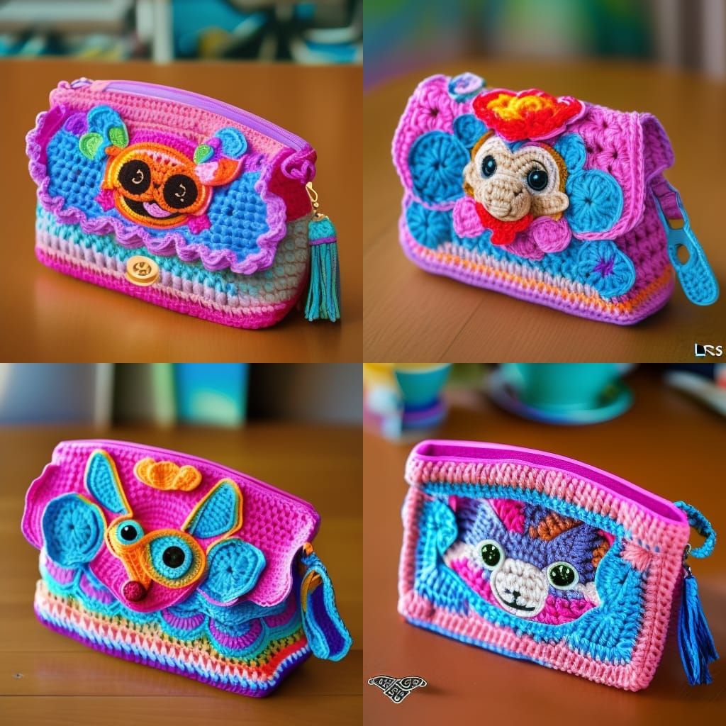 Lisa Frank Crochet Purse: Professional Photography