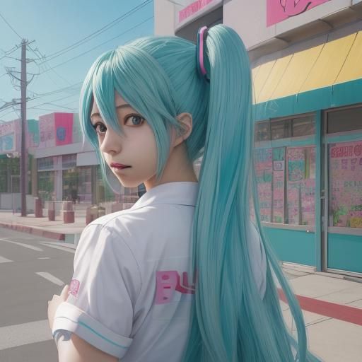 Hatsune Miku at Los Pollos Hermanos: Anime Style