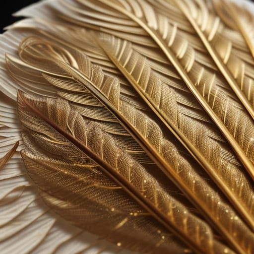 Golden Hour Turkey Feather Macro Photography