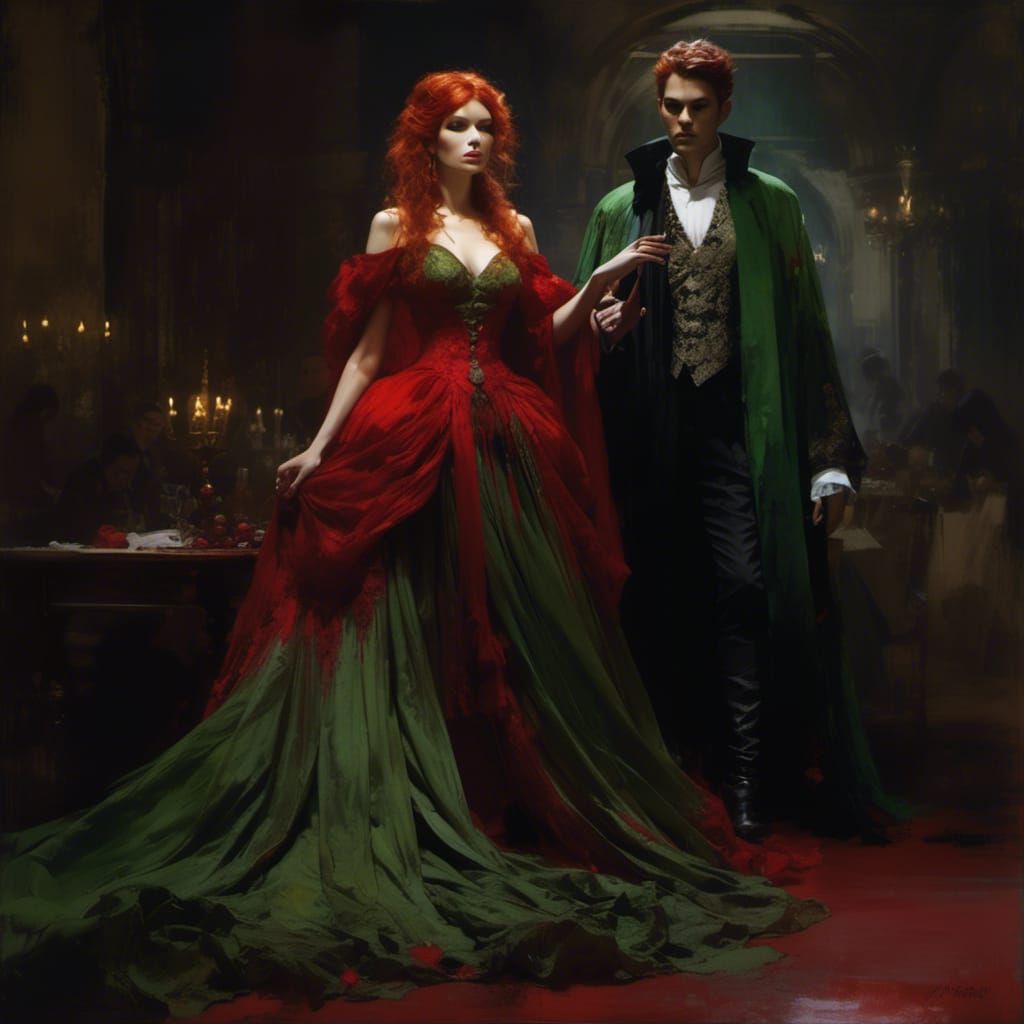 15th Century Vampiress as Detailed Matte Painting