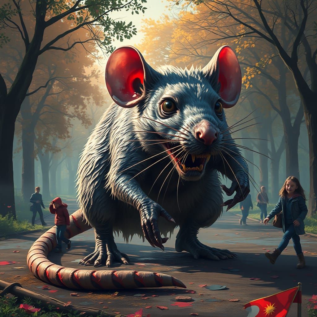 Giant Mutant Rat Terrorizes Park in High Resolution