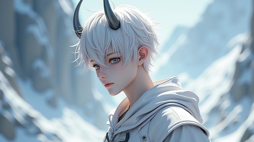 Anime Style Wight Demon Portrait: Detailed 3D Art