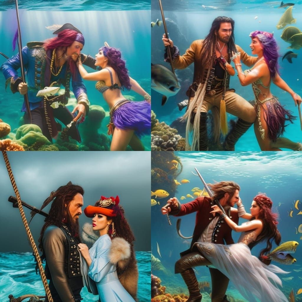 Pirate's Underwater Demise by Evil Mermaid