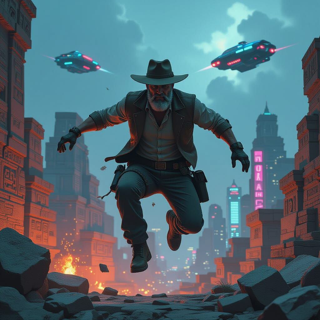 Geologist's Leap: Aztec Ruins to Future Metropolis