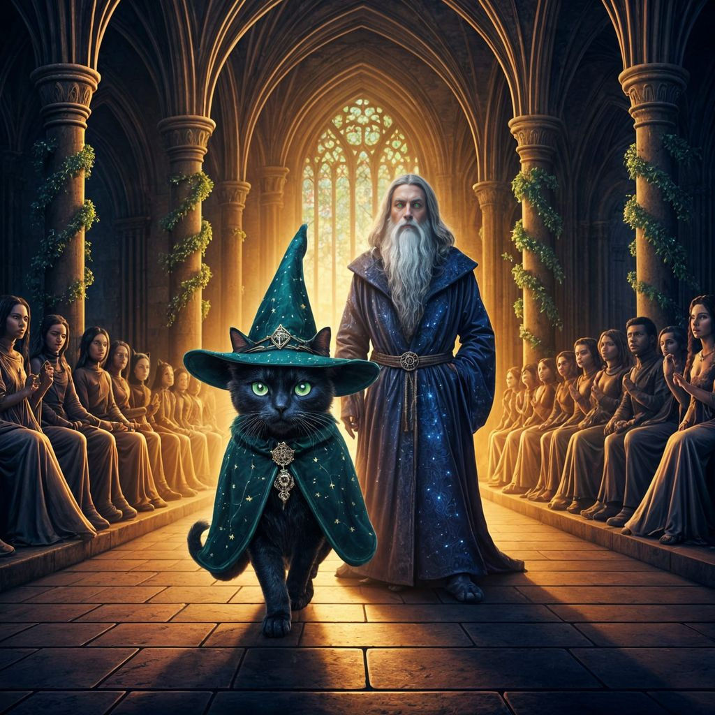 Regal Feline Enchants Medieval Castle