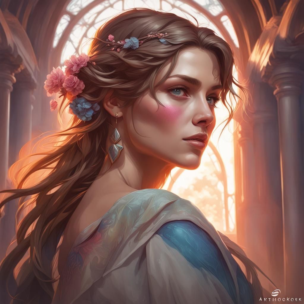 Detailed Portrait of Eyes of Love, Digital Art