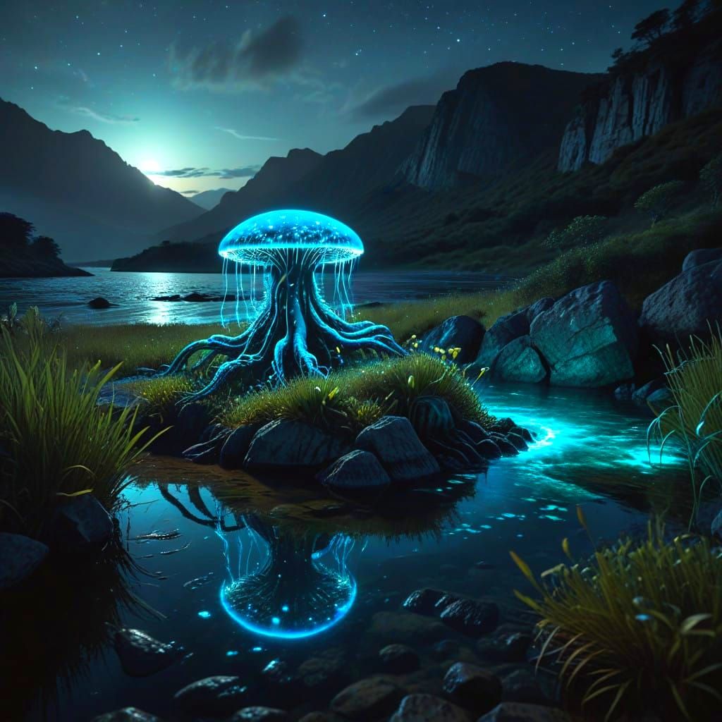 Glowing Worldly Creature Emanates Ethereal Light