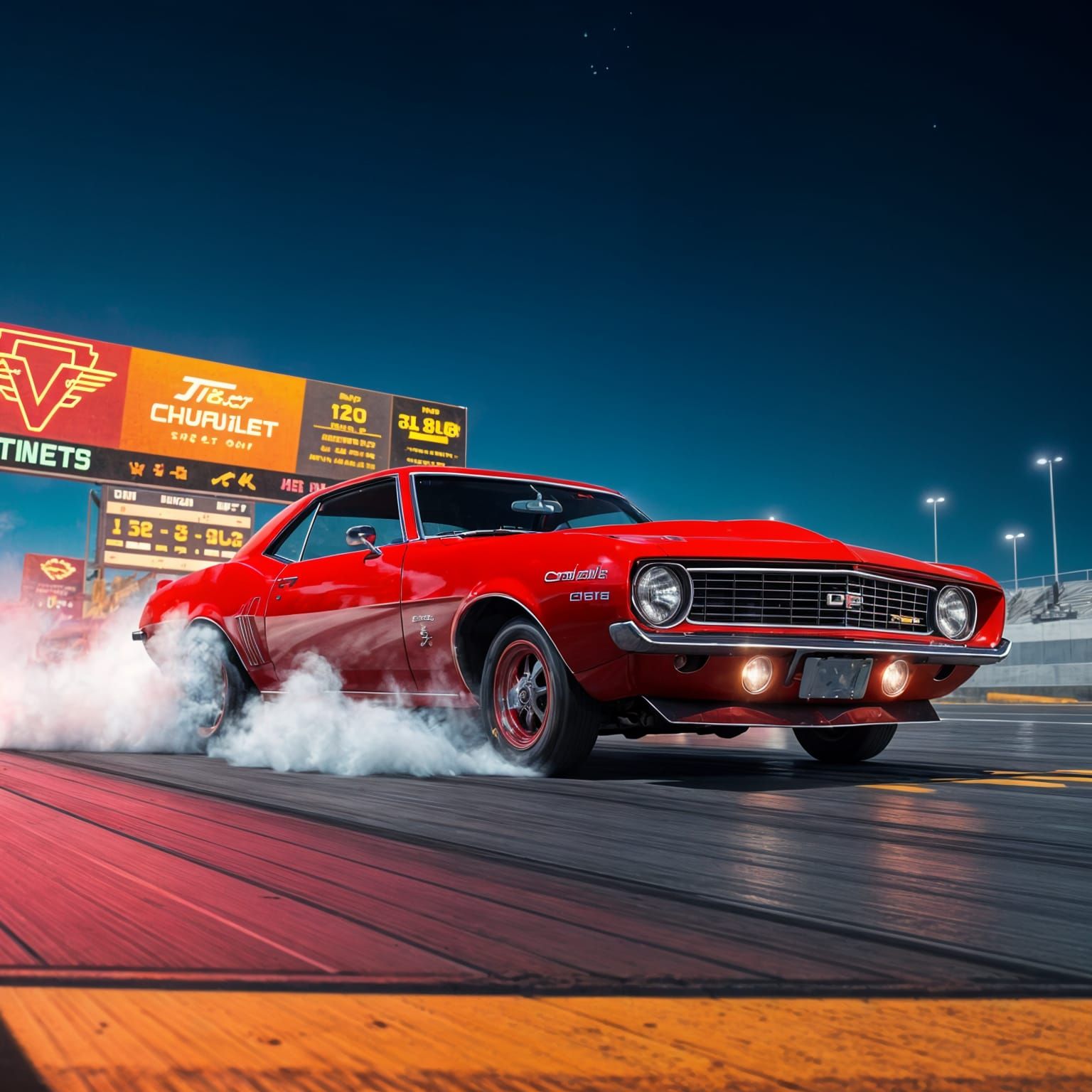 1969 Candy Apple Red Chevy Camaro Unleashes Epic Burnout at....