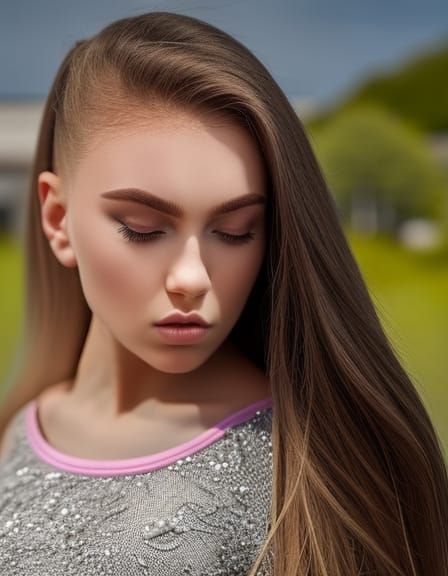 Detailed Portrait of a Freckled Teenage Girl