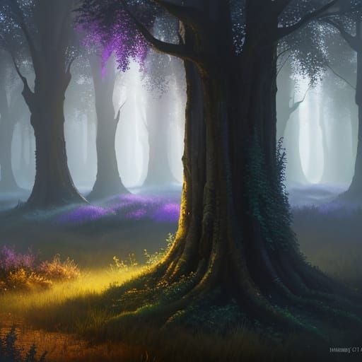 Pomni in Mystical Forest: Fantasy Concept Art