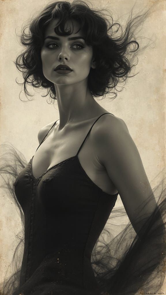 Moody Portrait in a Darkroom Aesthetic