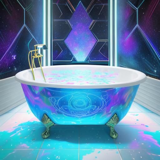 Holographic Cosmic Bathtub Illustration by Pablo Amaringo