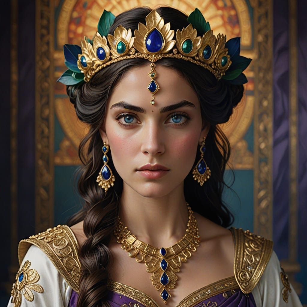 Divine Queen Hera Embodies Regal Magnificence