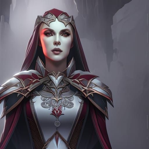 Vampire in Ruins: Hyperdetailed Portrait