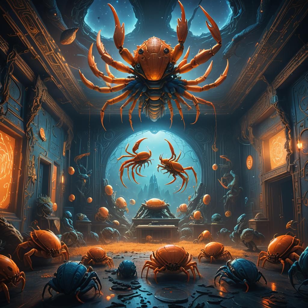 Extraterrestrial Audience Watching Projected Glyph in Dark F...