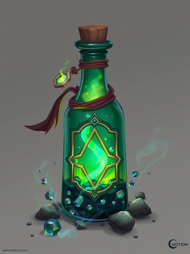 Neverending Healing Potion Bottle: Magical Concept Art