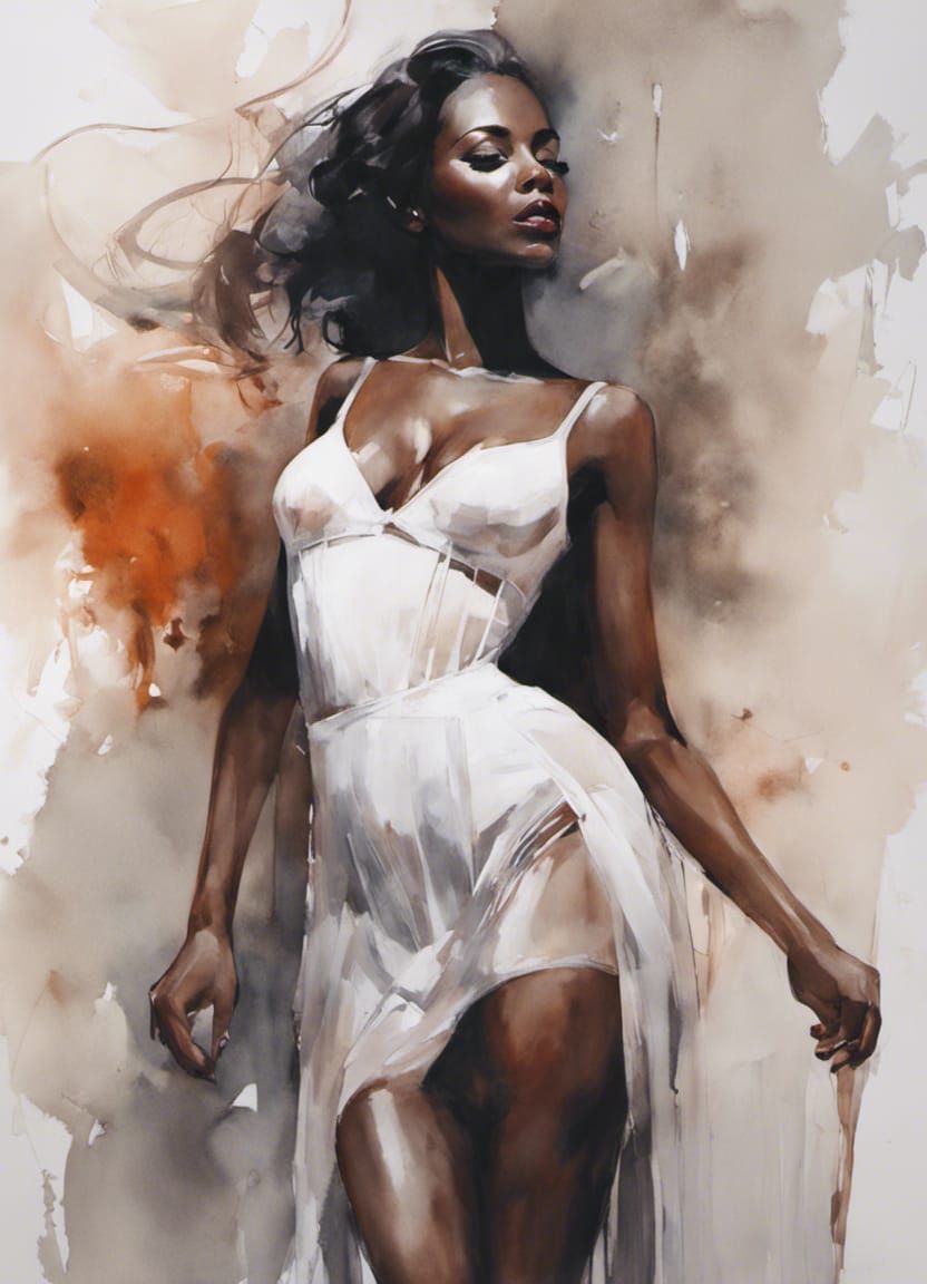 Volumetric Portrait of Woman in Chiffon, by Cecile