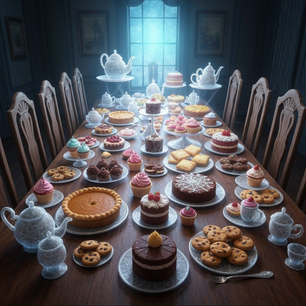 Magical Dining Table Feast Made of Spiderwebs