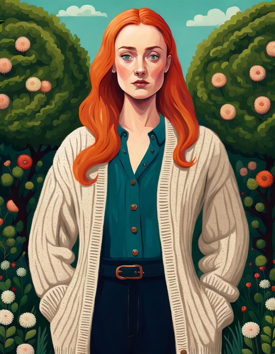 Woman in Garden: Portrait in Newland Style