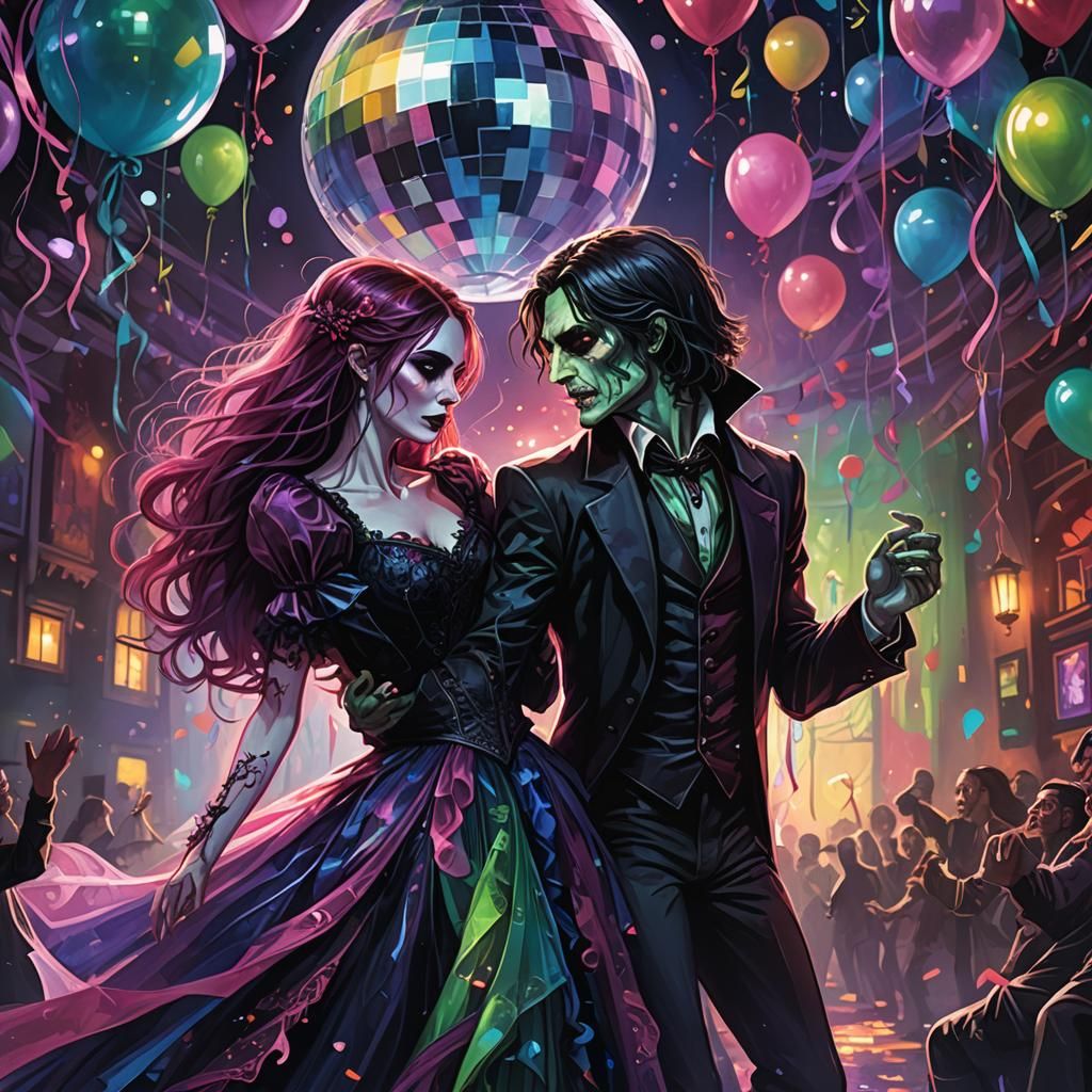 Gothic Disco: Vampire Zombie Dance in Fantasy Art