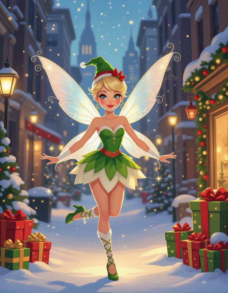 Whimsical Christmas Fairy Spreading Holiday Magic in NYC