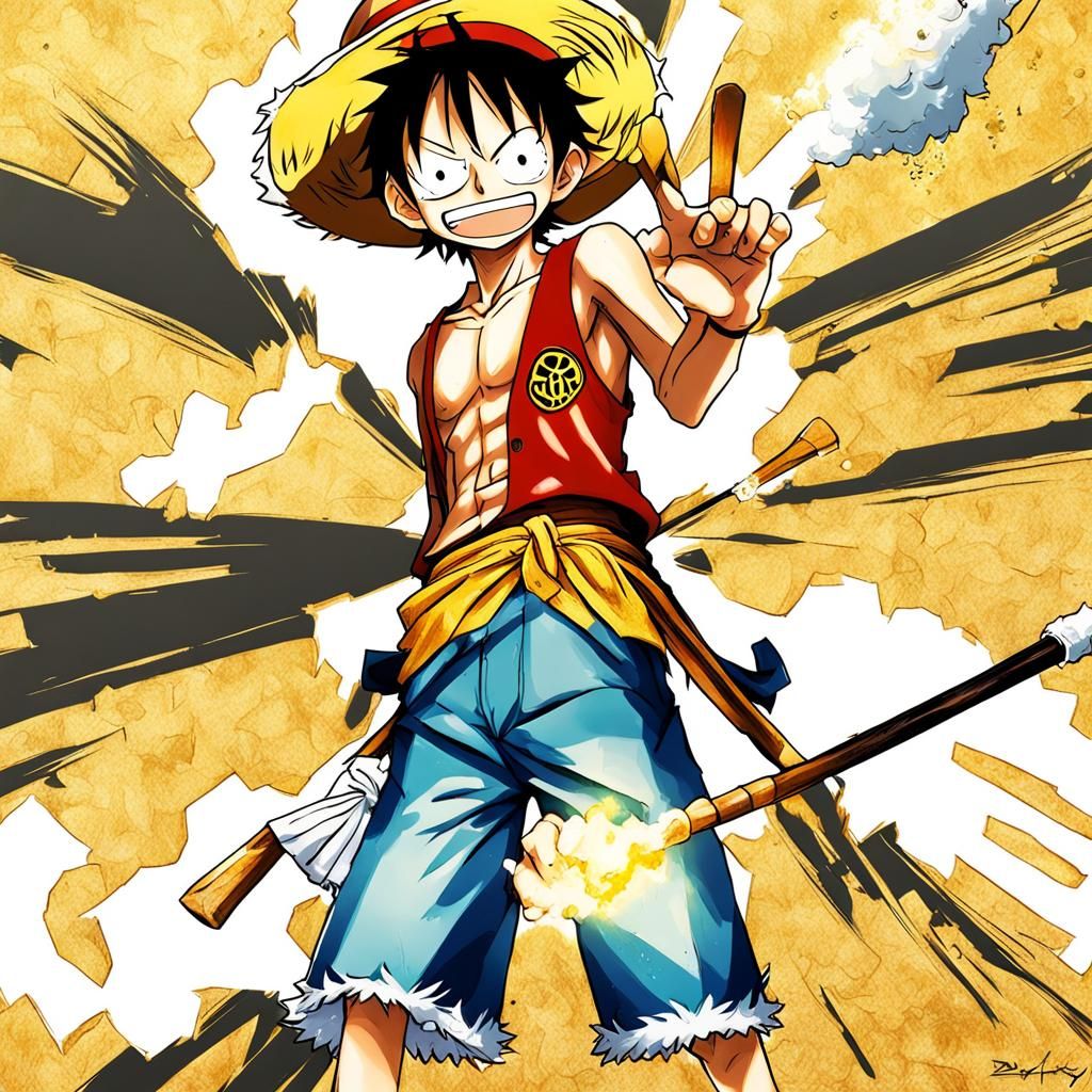 Luffy in Anime Key Visual Style