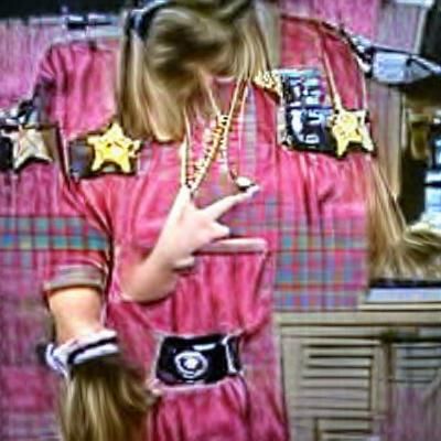 Woman with Baseball Cap in Hip-Hop Style