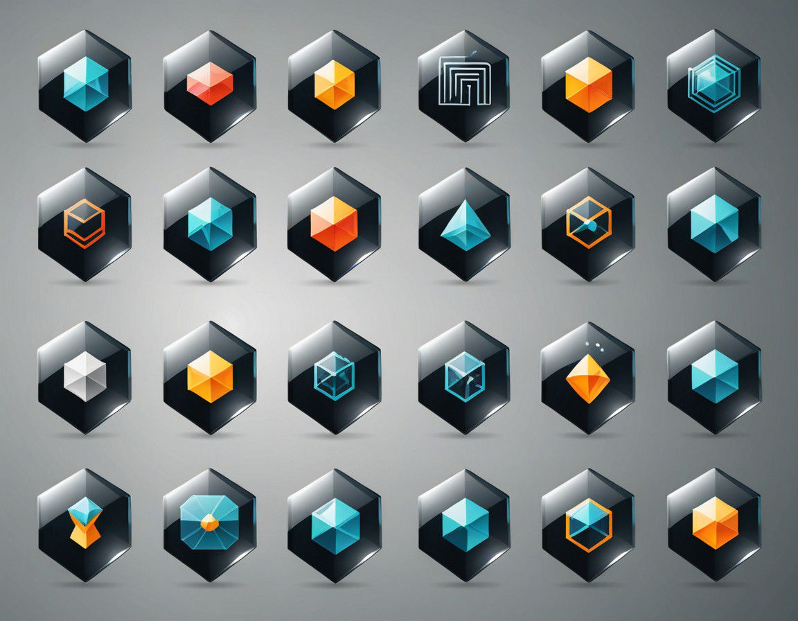 Glass Geometric Business Icons