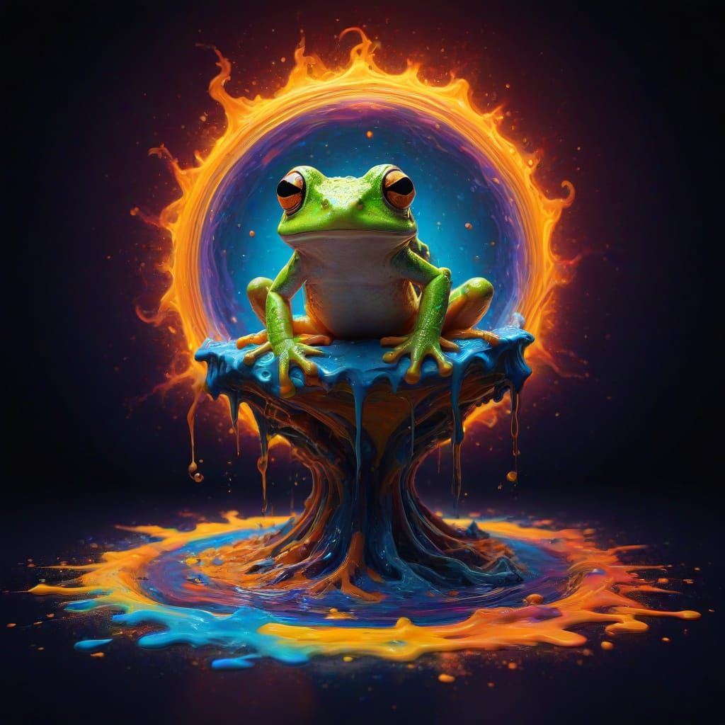 Surreal Frog Emerges From Portal Palette