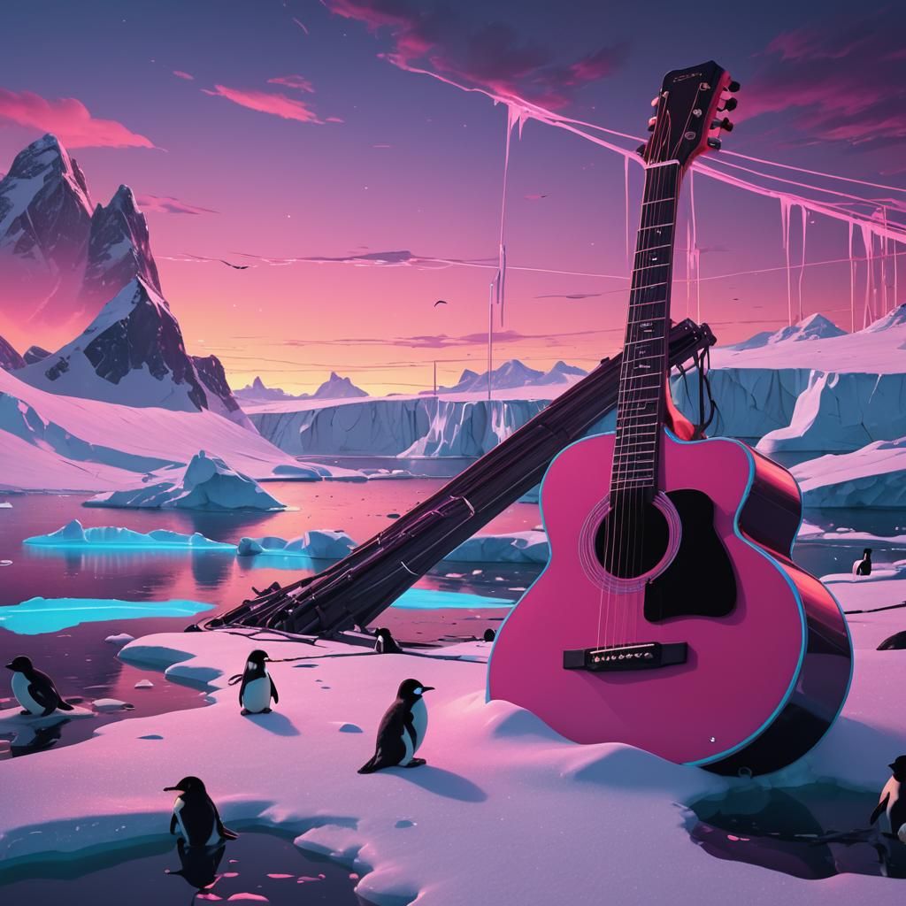 Synthwave Guitar Bridge Emerges in Antarctica