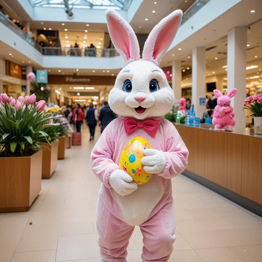 the Easter Bunny inside Freshney Place shopping centre