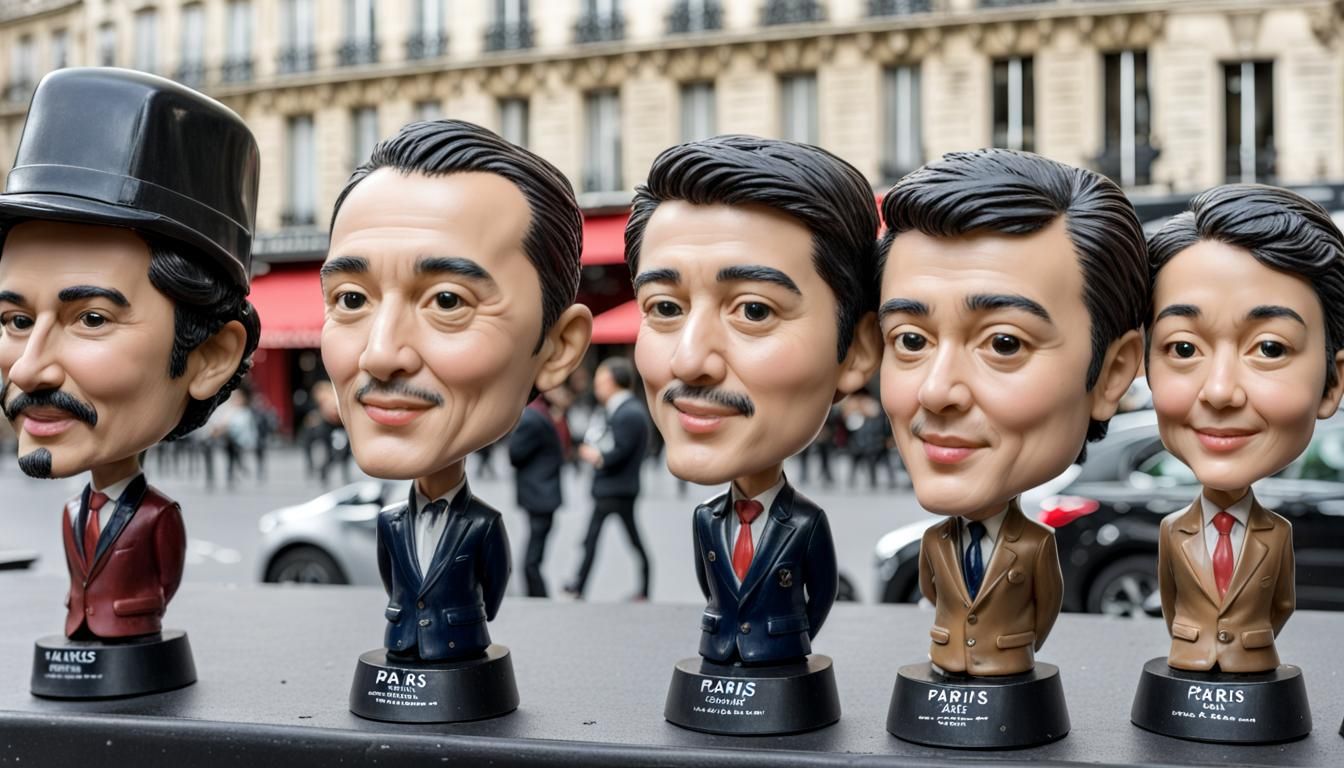 Bobbleheads, in Paris