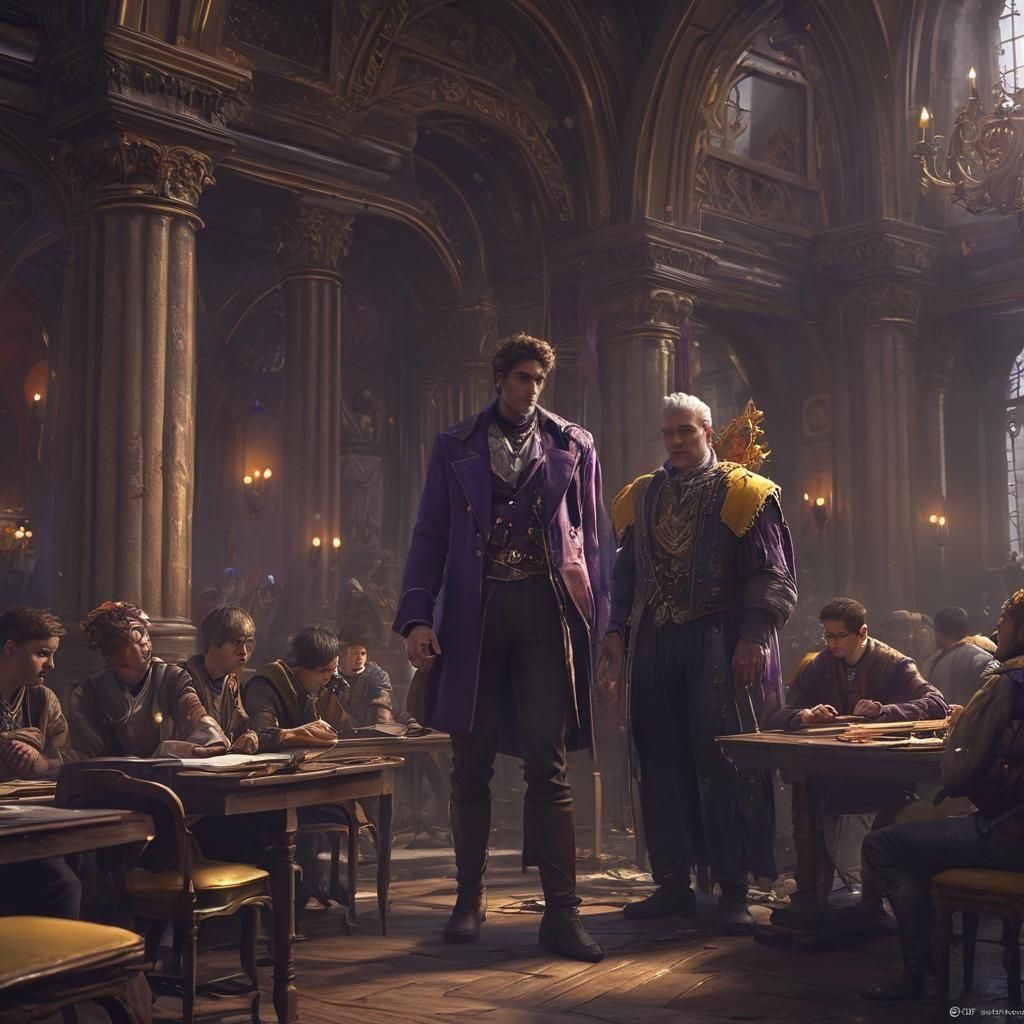 First Day: French Class in Dark Fantasy Style