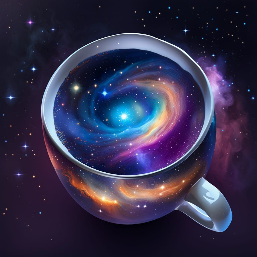 Cosmic Galaxy Coffee Mug in Watercolor Style