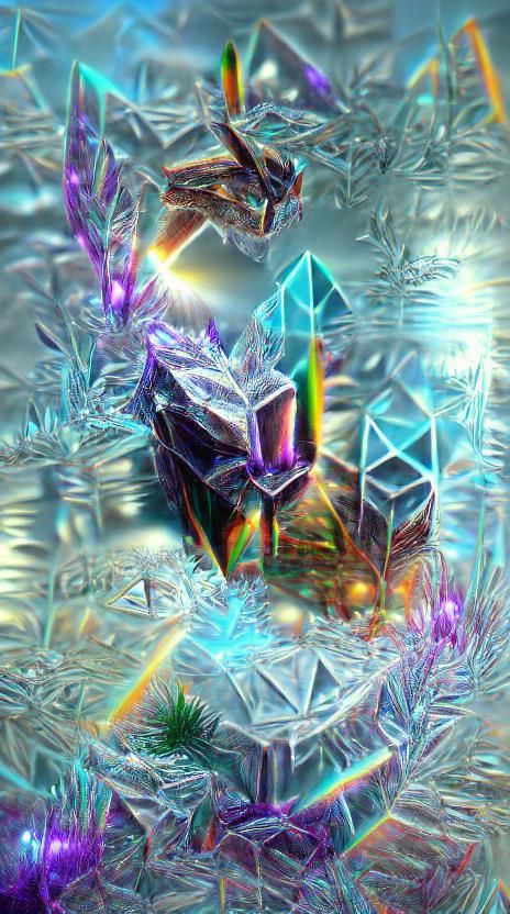 Geometric Ice Crystal Formation in Holographic Style